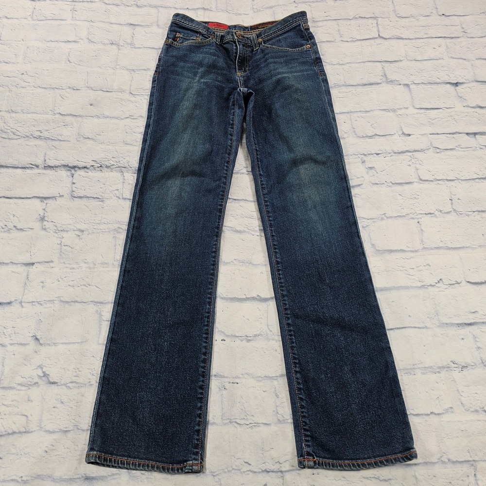AG Adriano Goldschmied The Rider Jeans Women 25 Blue Straight Boot Low Rise USA